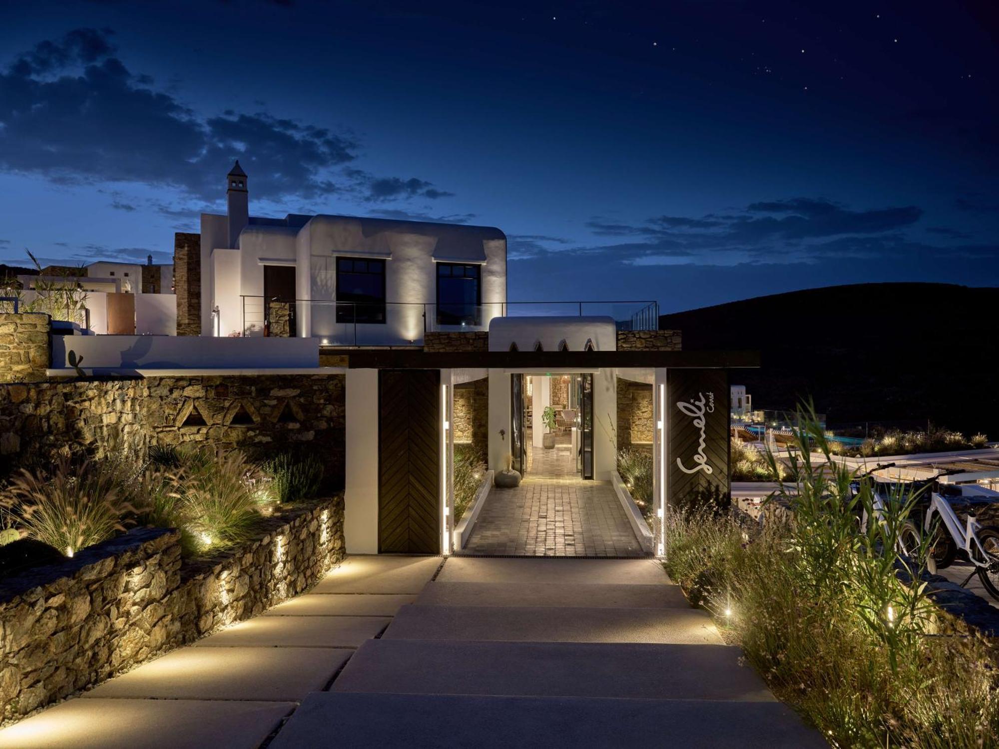 Отель Semeli Coast Mykonos Curio Collection By Hilton Merchia Beach Экстерьер фото